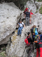 Una de les davallades en el torrent de Mortitx Una de les davallades en el torrent de Mortitx