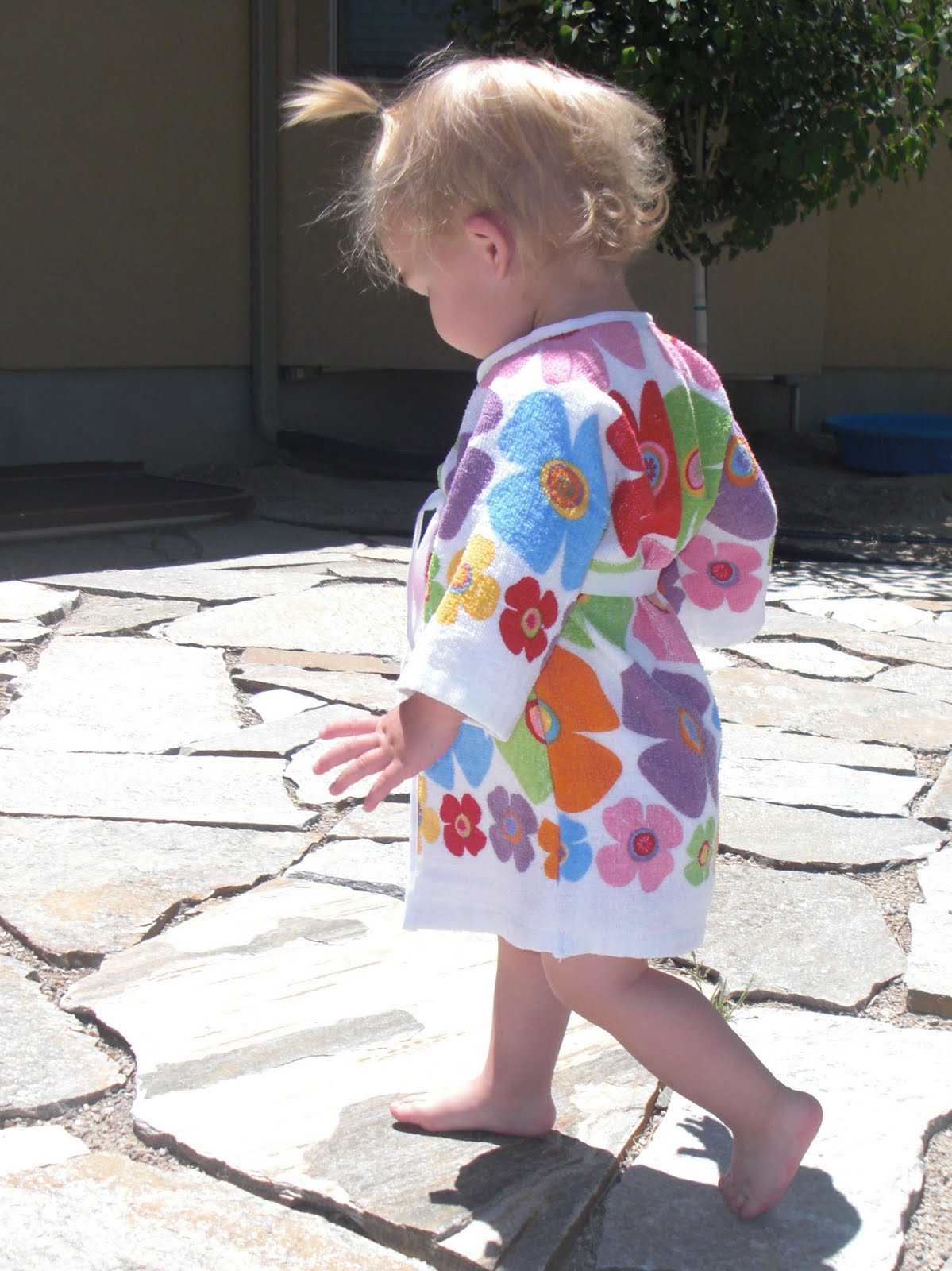 Obsessively Stitching Toddler Dish Towel Bathrobe!