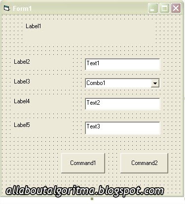 Pertama Kita akan buat desaign awal formnya seperti di bawah ini: