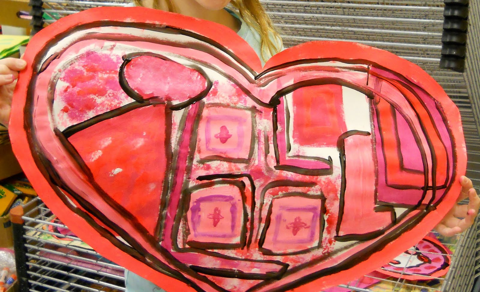 PAINTED PAPER Picasso's Rose Period Hearts... love, love, love