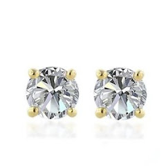 14k Gold, Round, Diamond Stud Earrings (1/4 cttw, I-J Color, I1-I2 Clarity)