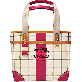 COACH HERITAGE STRIPE PEACE GAMES SMALL TOTE