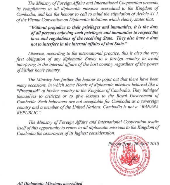 Khmerization Cambodia warned all foreign diplomatic missions