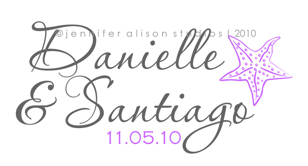 Danielle Santiago custom starfish wedding monogram