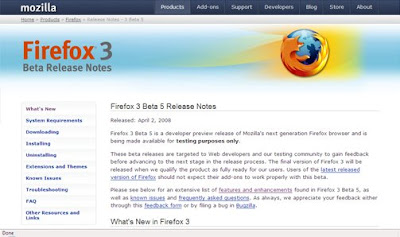 Firefox 3 Beta 5 Firefox 3 Beta 5