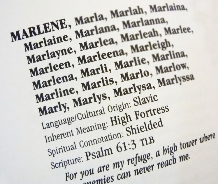 D world of Marlene: Meaning of My Name