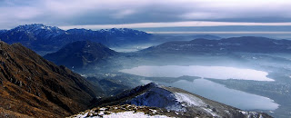 panorama del lago di Annone dal monte Cornizzolo
