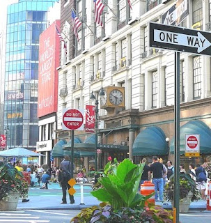 Pedestrian park on Broadway at Macy's in New York City
