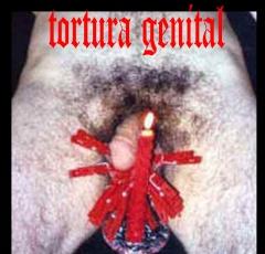 tortura genital con velas y broches