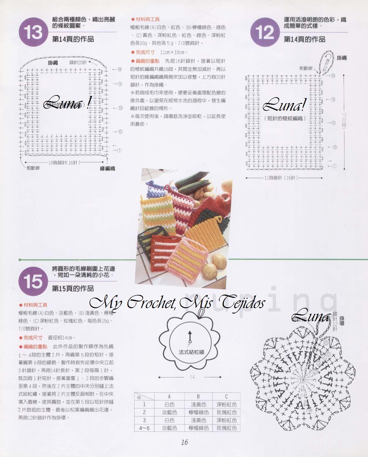 My Crochet , Mis Tejidos by Luna: Trapitos y Mini Agarraderas para la