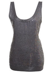 grey sequin vest