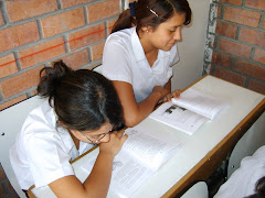 Ellas estaban leyendo cuando ingresé al aula .