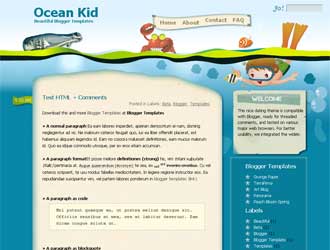 Ocean kid Blogger template