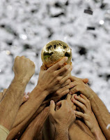 World Cup trophy being lifted by Italy in 2006 World Cup