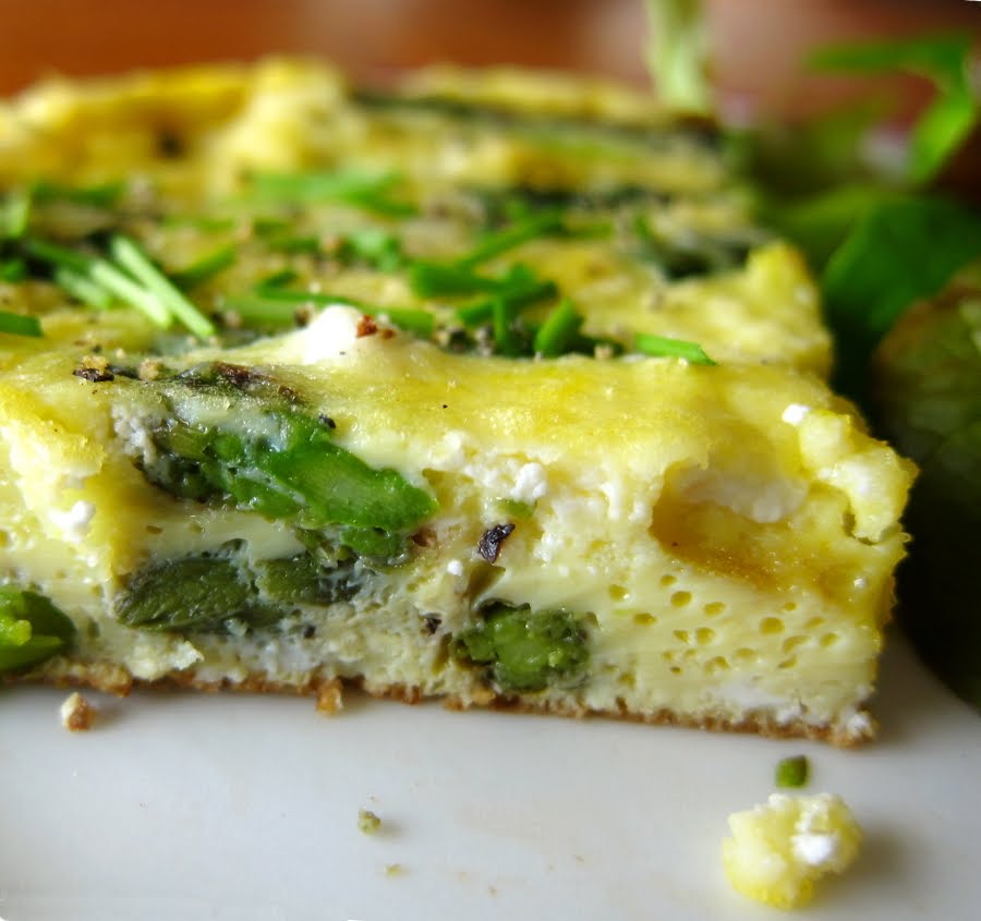 last call for corn asparagus and goat cheese frittata