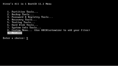 Hiren's Boot CD 11.1 - Herramientas DOS