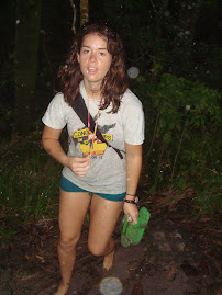 Hiking in the jungle and in the rain.