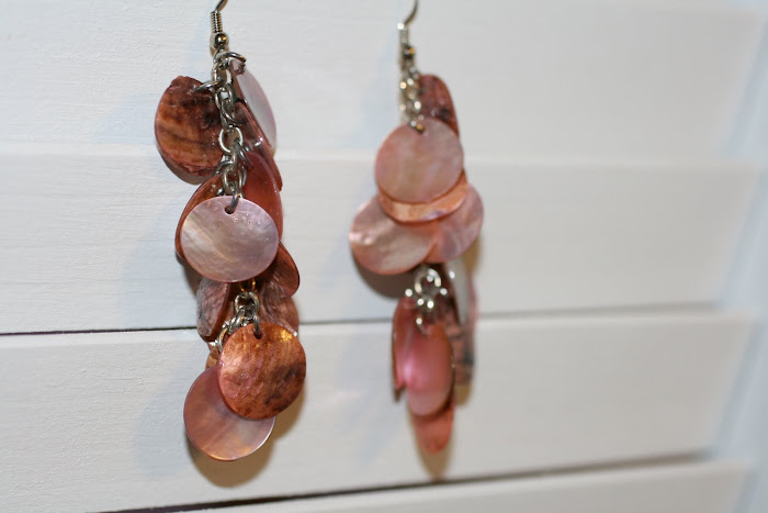 Pink Shell Earrings- $6