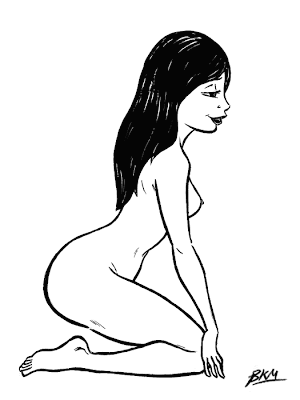 Girl Kneeling Drawing