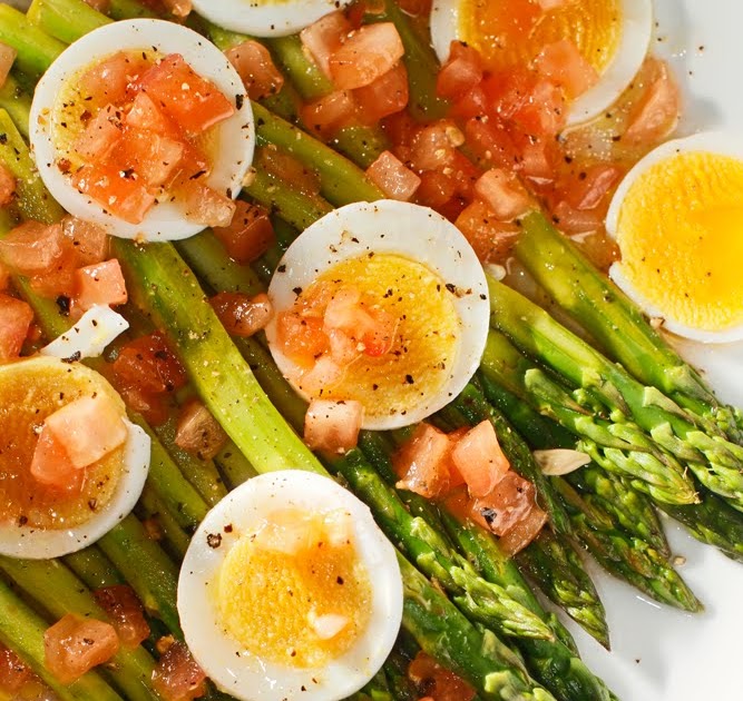 The Chubby Vegetarian Warm Asparagus + Egg Salad