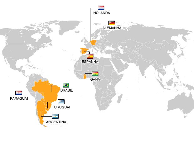 mapa mundi em portugues. Mapa Mundi com os oito países