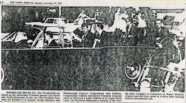 11/18/63: agents on rear of car, fast speed, Tampa, FL