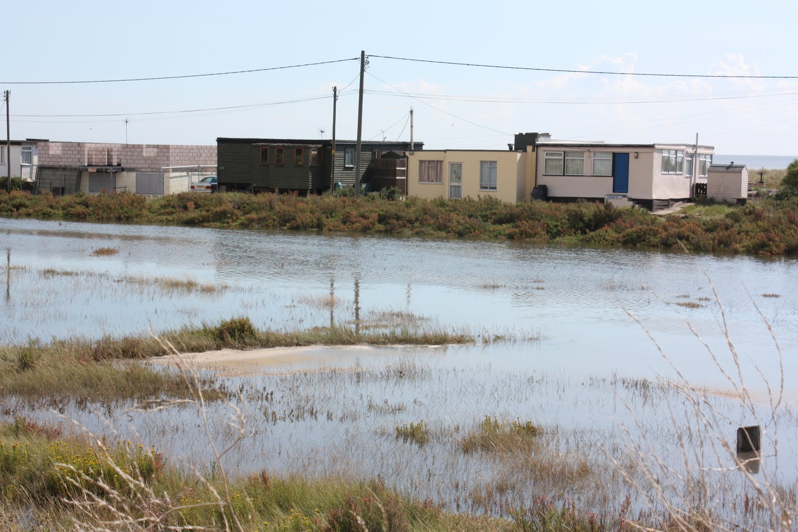 LeeOverSands, St Osyth, Essex Very High Tide across Beach Road & Ray