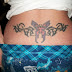 Tribal With Butterfly Tattoo For Lower Back