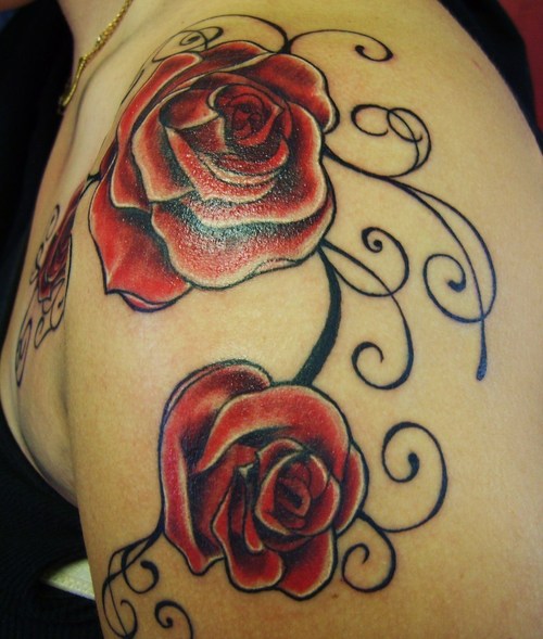 rose tattoos for girls on shoulder. The classic rose tattoo will never die! A simple rose is great ink for a 