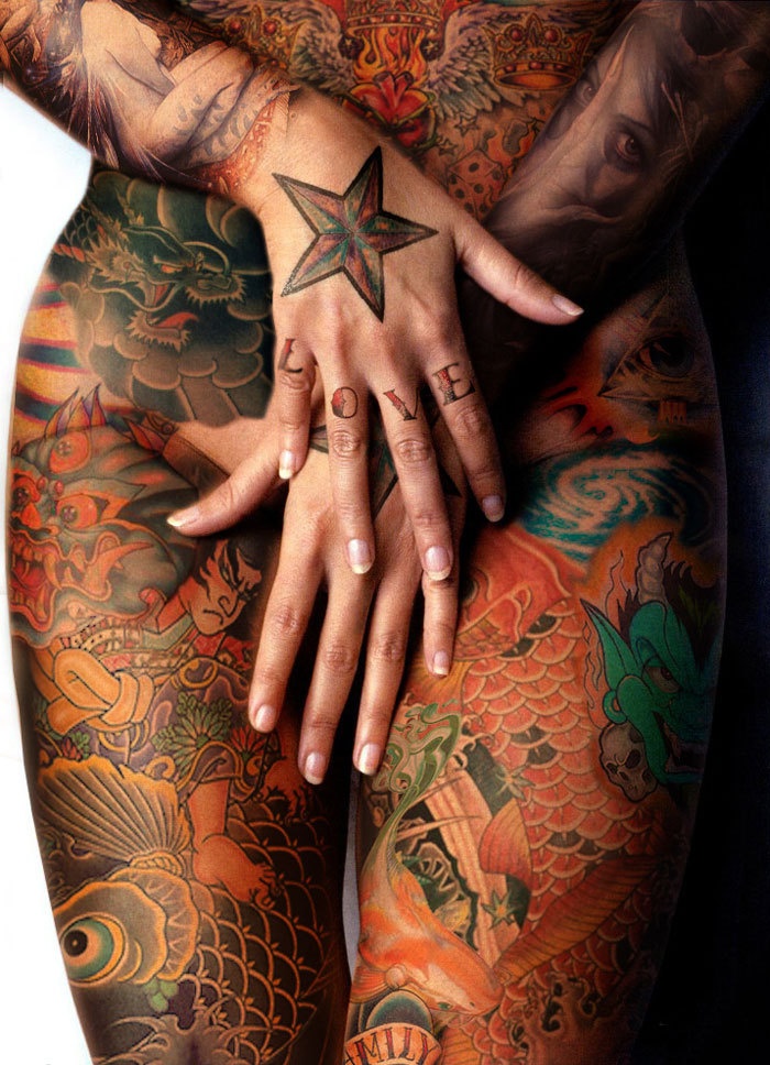 tattoo body. full ody tattoo