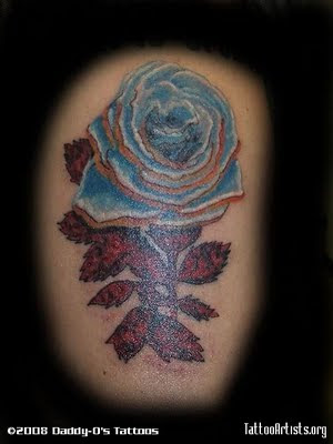 Grateful Dead Tattoos: GD Tattoo #24 Blue Winterland Rose