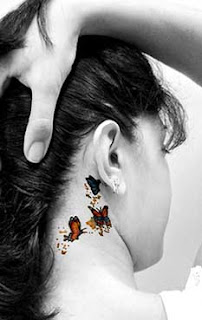 butterfly tattoo ear
 on butterfly tattoos Butterfly Tattoos Behind The Ear