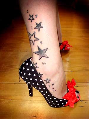 star tattoos on feet. 3 Star Tattoos On Foot. foot