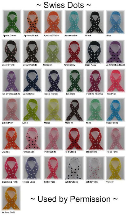 Color Charts for Swiss Dots and Solid Grosgrain Ribbon