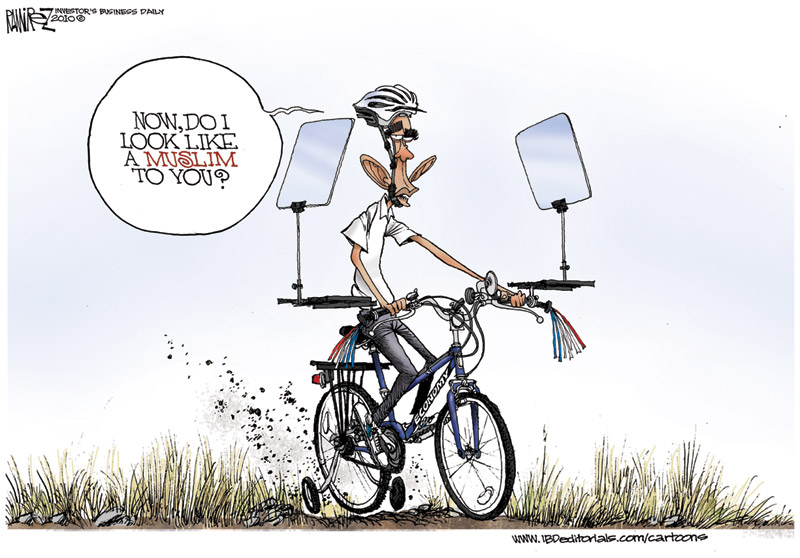 Image result for obama bicycle ramirez cartoon