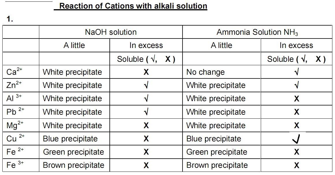 SPM Chemistry A+ Test for anions and cations