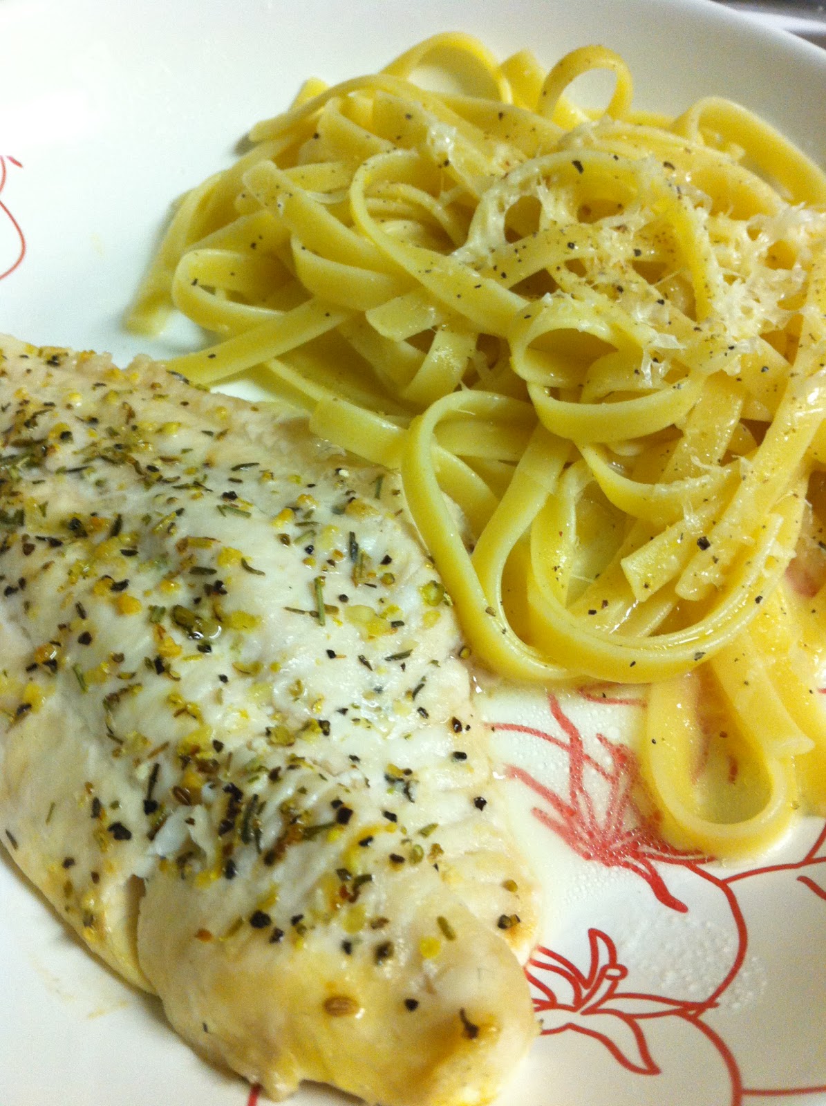 Plated Perfection Baked Catfish with Lemon Spaghetti