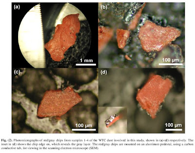 «Chips» encontrados en el polvo del WTC por el equipo de Jones, Harrit y cía.
