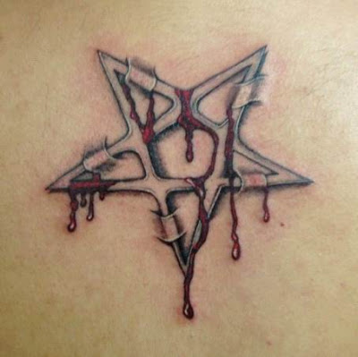 3d bloody star tattoo