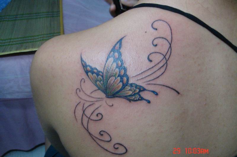 Getting a butterfly wing tattoo is just one of the common designs.