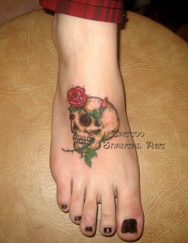 Skull Tattoos Patterns. Bull Skull Tattoos Designs.