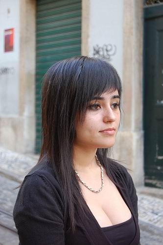 black hairstyles for long hair. Dark Hairstyle With Irregular Bangs. simple 