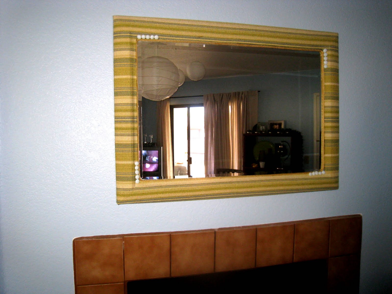 Found in the "Ali" Fabric Covered Mirror