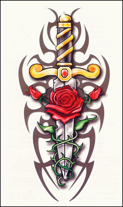 rose and heart tattoos. red rose tattoo. rose and heart tattoos.