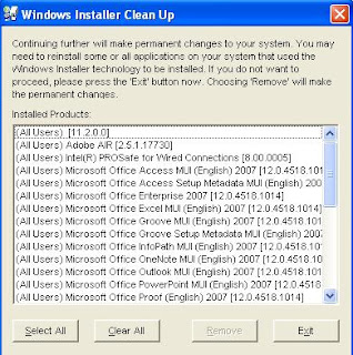 Windows Installer Cleanup Utility