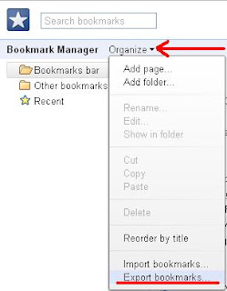 export chrome bookmarks
