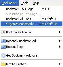 organize bookmarks in Firefox