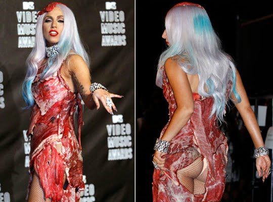 O  vestido de carne usado por Lady Gaga no Video Music Awards