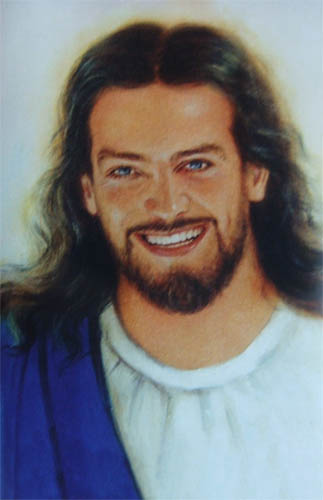 Um sorriso em uma imagem de Jesus.Encontrei essa imagem na internet e não sei de quem é...!!!!
