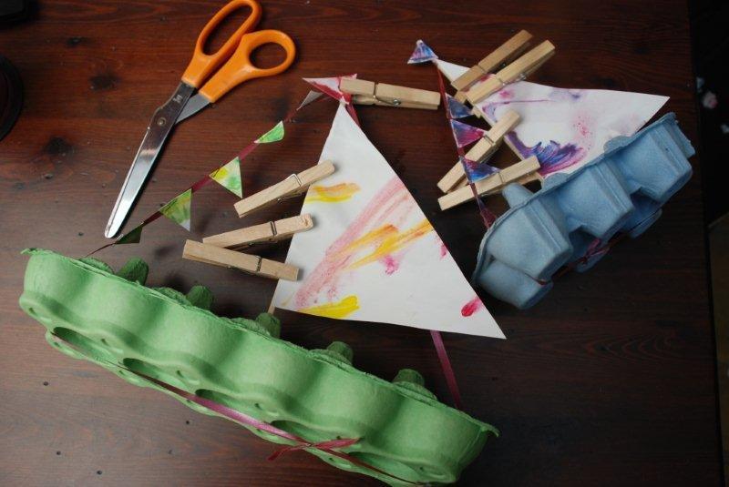 Egg Carton Craft Idea Boats